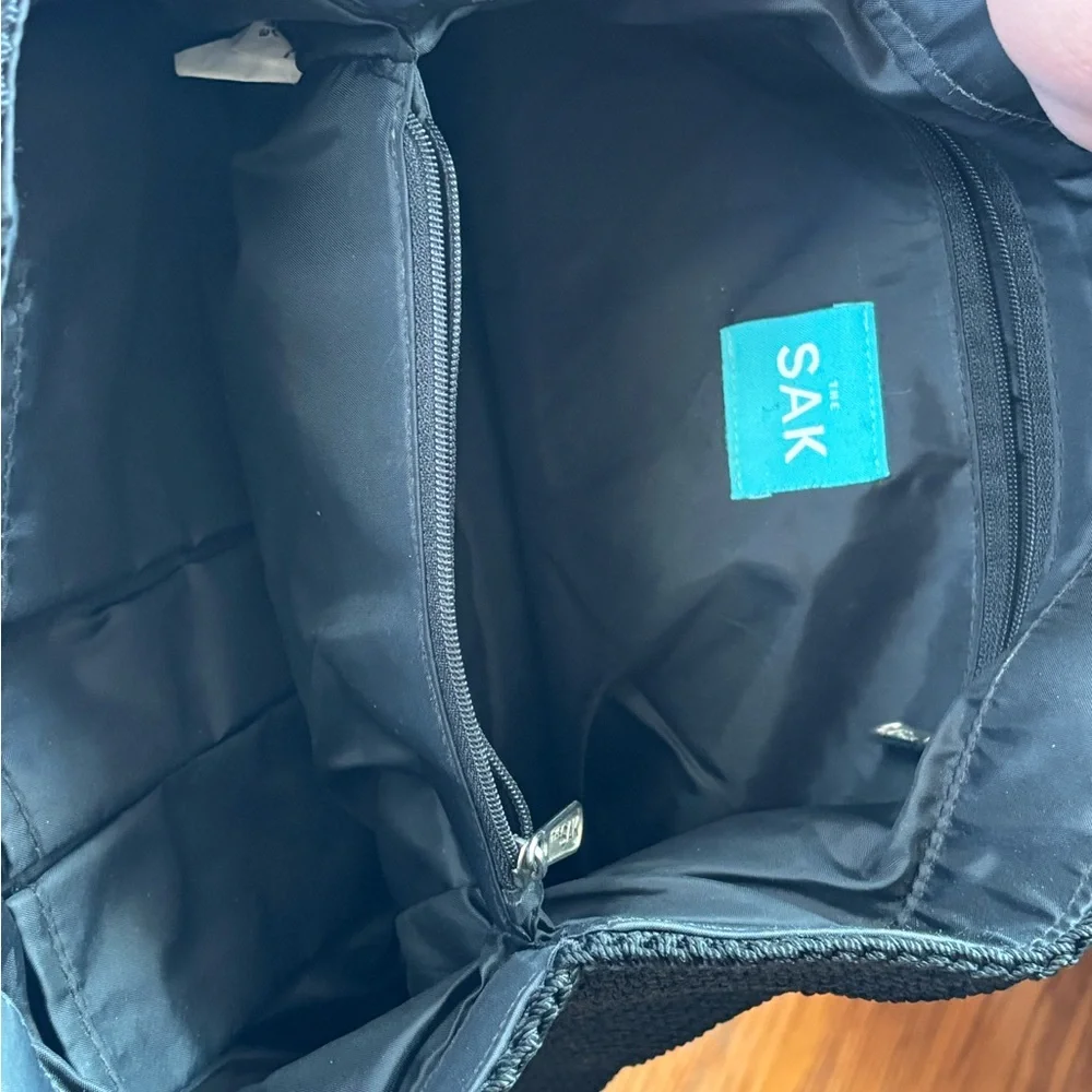 The Sak Y2K Black Crochet Knit Shoulder Bag 2000s Boho Purse - Picture 9 of 11